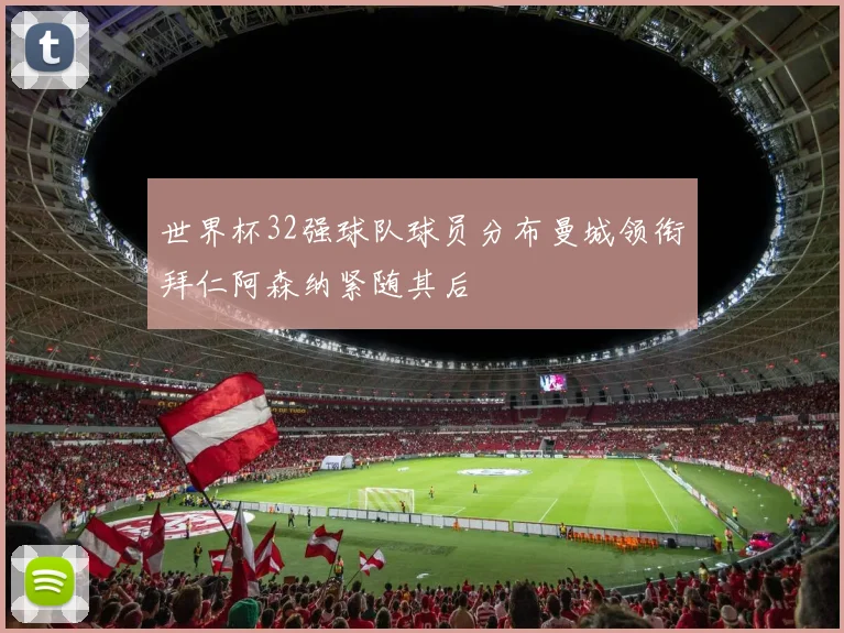 世界杯32强球队球员分布曼城领衔拜仁阿森纳紧随其后
